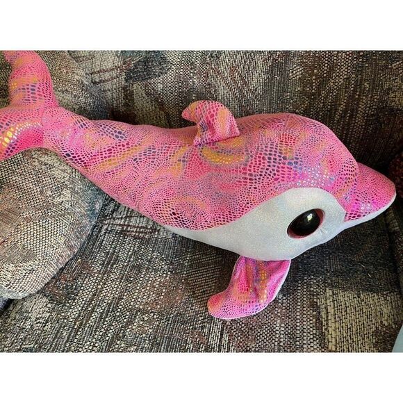 Ty jumbo pink dolphin beanie babie sparkles - Picture 5 of 5